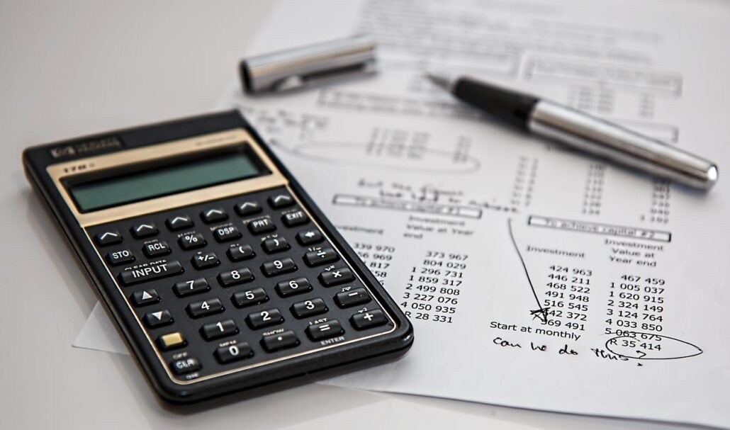 medical receipts and health insurance documents on table
